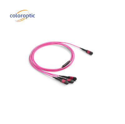 MTP / MPO 멀티모드 단일 모드 섬유 패치 케이블 40G / 100G 호환 OM3 / OM4