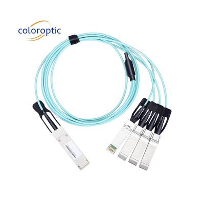 액티브 AOC DAC 케이블 40G QSFP+에서 4 SFP+ 10G 광학 브레이크아웃 케이블 24AWG