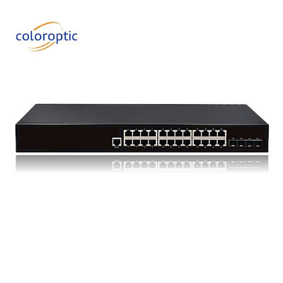 24 포트 빠른 이더넷 포 스위치 플러그 앤 플레이 10/100/1000M ((POE) 4*10GE SFP 포트