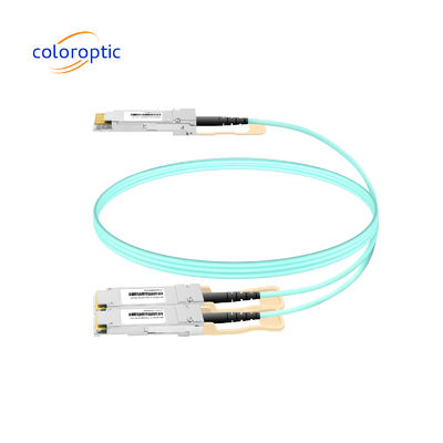 3m AOC DAC 케이블 10Gbps 800G OSFP에서 2*400G QSFP112 링크