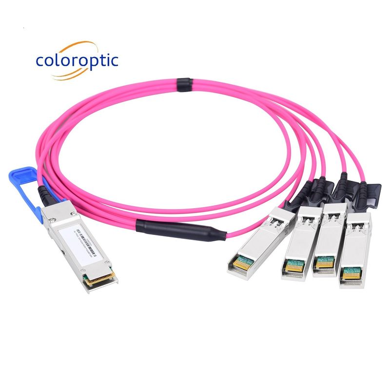 브레이크오웃 AOC 액티브 광 케이블 100G QSFP28 ~ 4 SFP28 25G 낮은 전력 소비