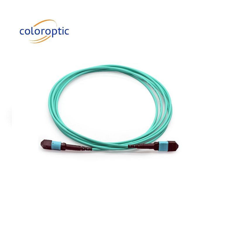 MTP MTP 여성에서 여성 광섬유 패치 코드 OM3 100 / 400G PVC / LSZH