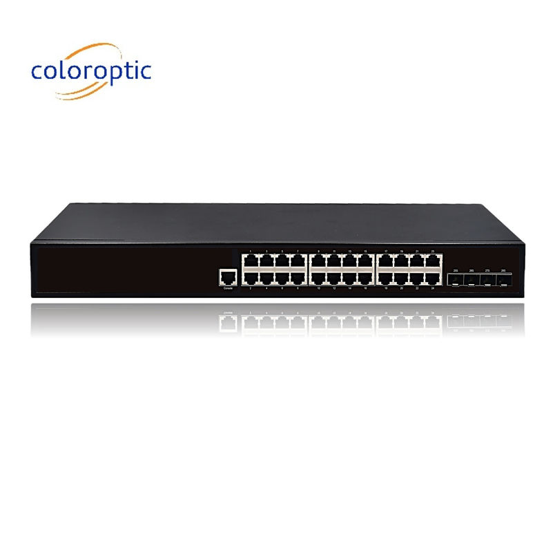 24 포트 빠른 이더넷 포 스위치 플러그 앤 플레이 10/100/1000M ((POE) 4*10GE SFP 포트
