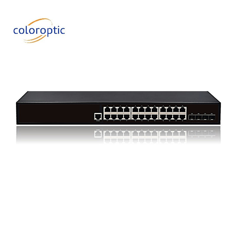 레이어 2 지능형 POE 이더넷 스위치 24 포트 10/100/1000M 4GE SFP 포트