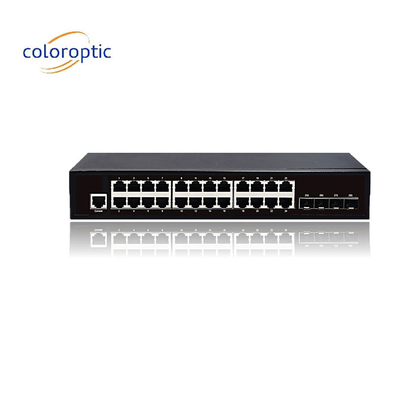 3 계층 24 포트 코어 네트워크 스위치 10/100/1000M 4*GE SFP 이더넷 업링크