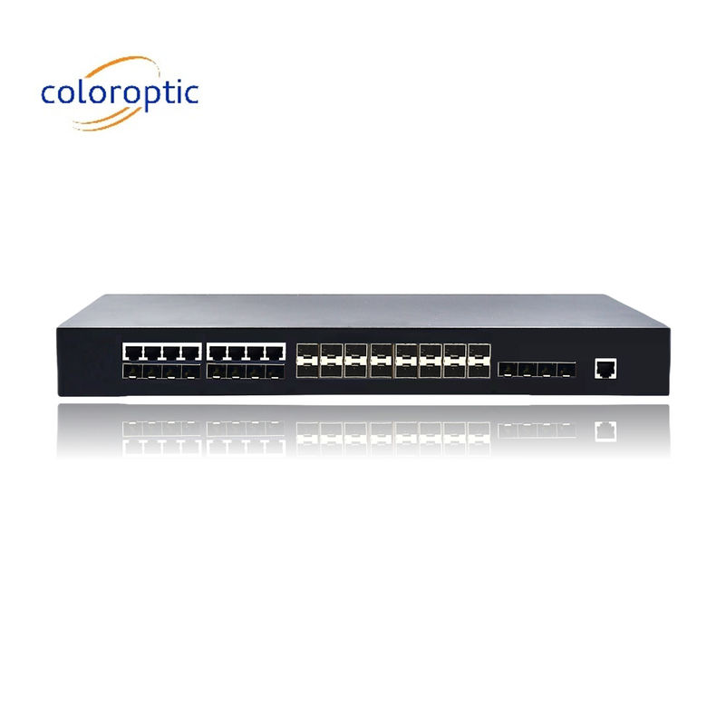 2 레이어 포 스위치 16 SFP 8 COMBO 4 10GE 포트가 와이어 속도 전환을 지원합니다