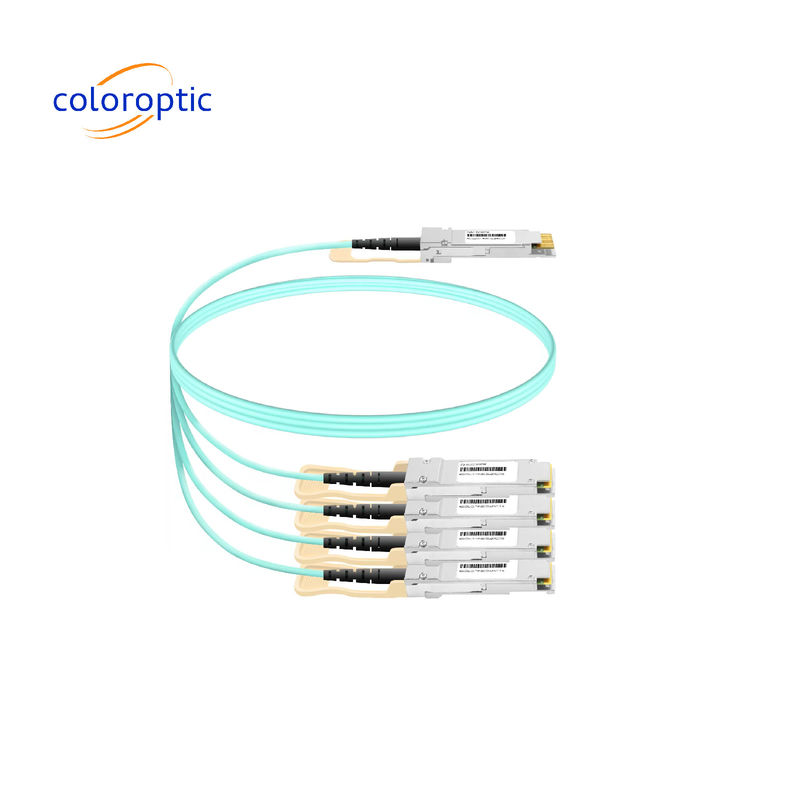 40Gb/s QSFP+에서 4 x 10Gb/s SFP+ 액티브 광 케이블 (AOC) 브레이크오웃 MSA 표준을 준수